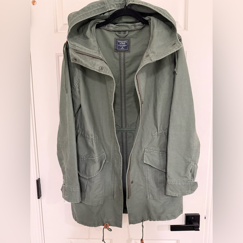 Abercrombie & fitch Olive green Hooded jacket with Pockets - Picture 6 of 15